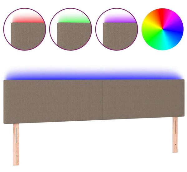 VidaXL tópszínű szövet LED-es fejtámla 180x5x78/88 cm