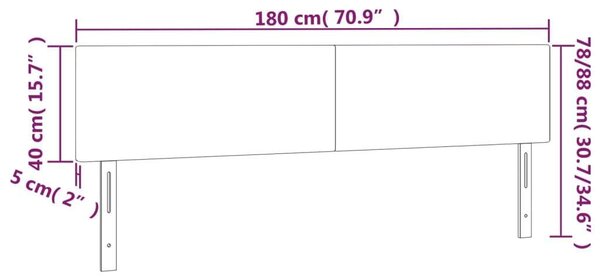 VidaXL tópszínű szövet LED-es fejtámla 180x5x78/88 cm