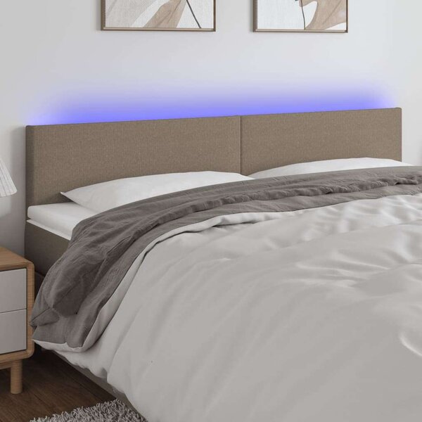 VidaXL tópszínű szövet LED-es fejtámla 180x5x78/88 cm