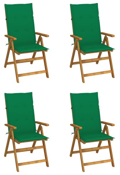 4 db dönthető tömör akácfa kerti szék párnával