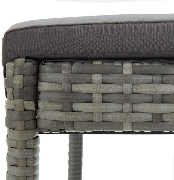 VidaXL Polyrattan Bárszék - Szürke - 6 db