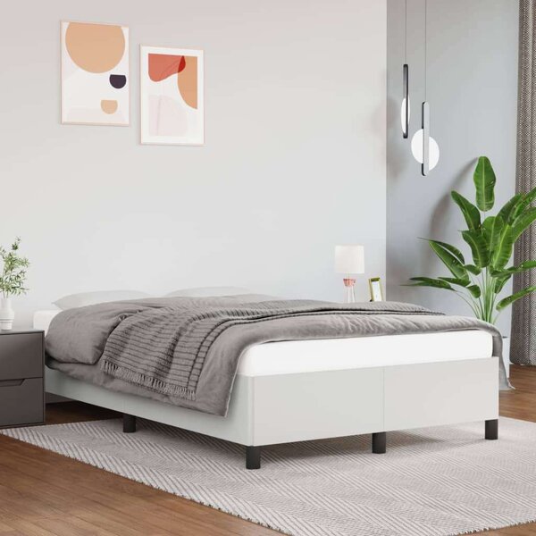 VidaXL Fehér Műbőr Ágykeret - 120x200 cm