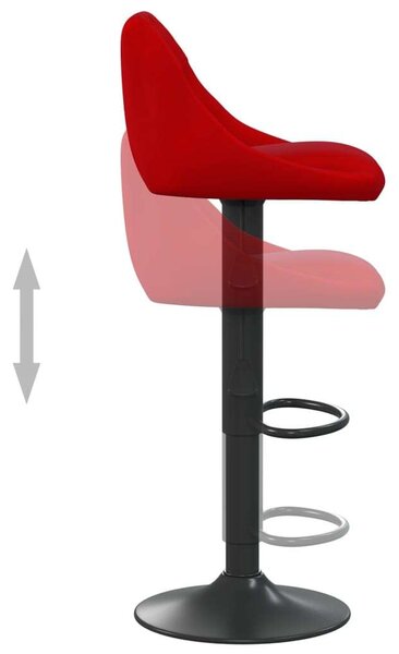 VidaXL Bordó Bársony Bárszék - 2 db
