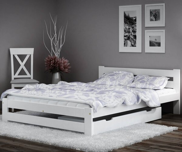 Eureka VitBed ágy 140x200cm tömör fenyő fehér
