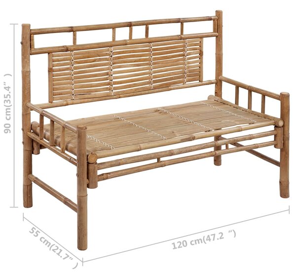 Bambusz kerti pad párnával 120 cm