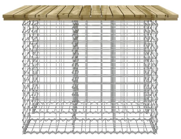 Gabion mintás kerti asztal impregnált fenyőfa 100 x 102 x 72 cm