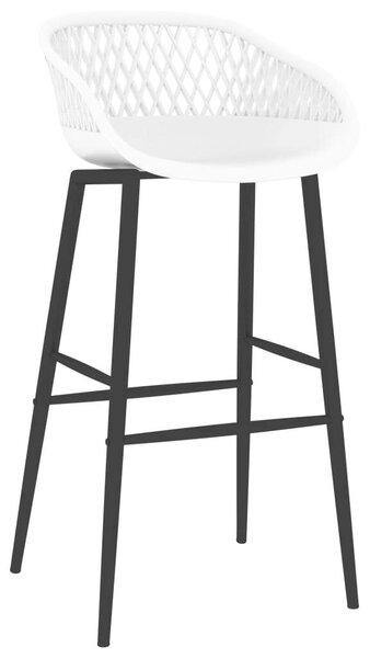 Modern Bárszett - Fekete Asztal, Fehér Székek - 5 részes