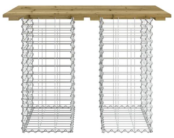 Gabion mintás impregnált fenyőfa kerti asztal 100 x 70 x 72 cm