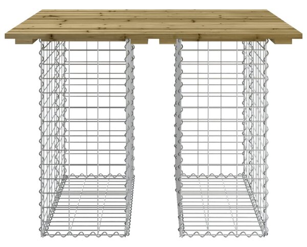 Gabion mintás kerti asztal impregnált fenyőfa 100 x 102 x 72 cm