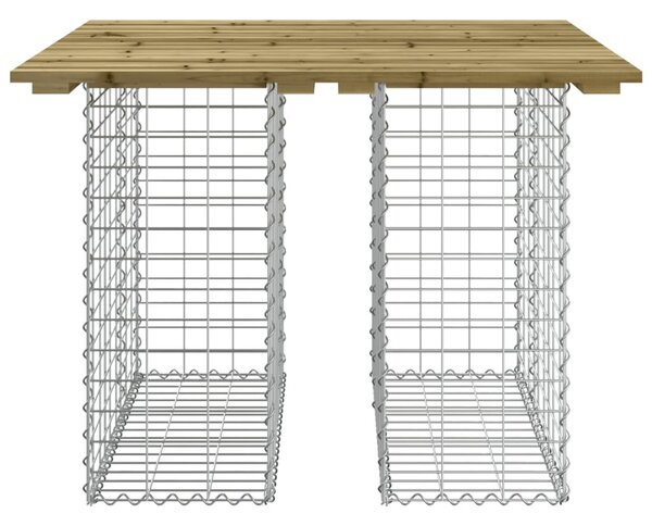 Gabion mintás kerti asztal impregnált fenyőfa 100 x 102 x 72 cm
