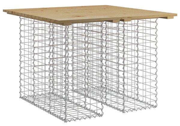 Gabion mintás kerti asztal impregnált fenyőfa 100 x 102 x 72 cm