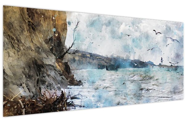 Kép - Zátony, akvarell (120x50 cm)