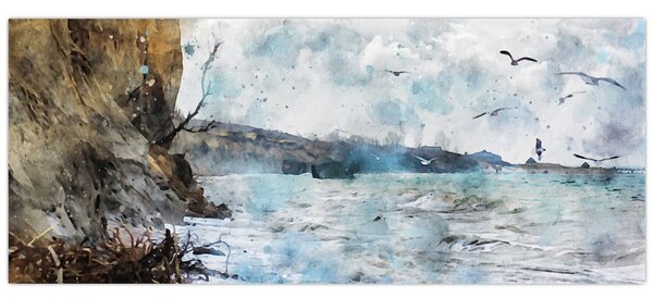 Kép - Zátony, akvarell (120x50 cm)
