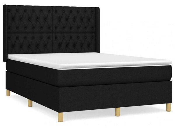 Modern Fekete Ágy Matraccal - 140x200 cm
