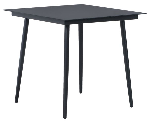 3 részes fekete PVC rattan kerti étkezőgarnitúra