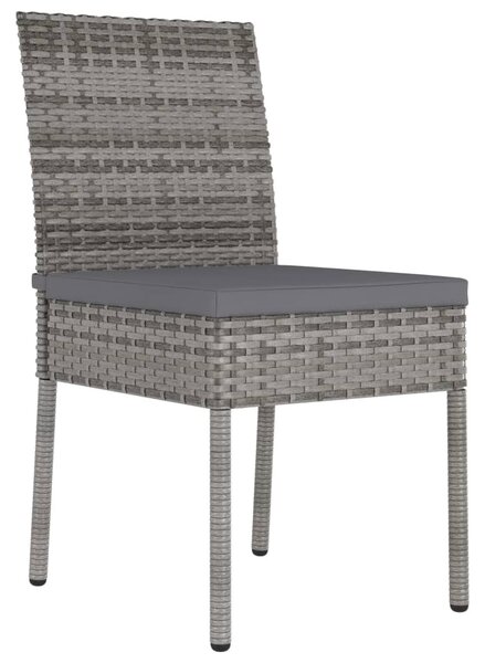 VidaXL 2 db szürke kerti polyrattan étkezőszék