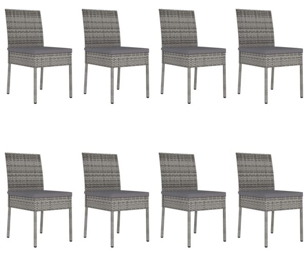 9 részes szürke polyrattan kerti étkezőgarnitúra