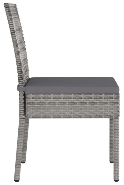 VidaXL 2 db szürke kerti polyrattan étkezőszék