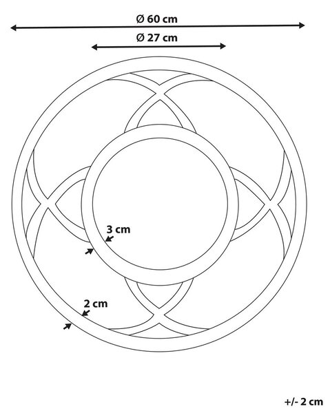 Falitükör IZTAPALAPA 60 cm 60 cm Világos fenyő
