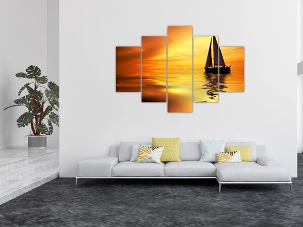 Kép - Vitorlás naplementében (150x105 cm)