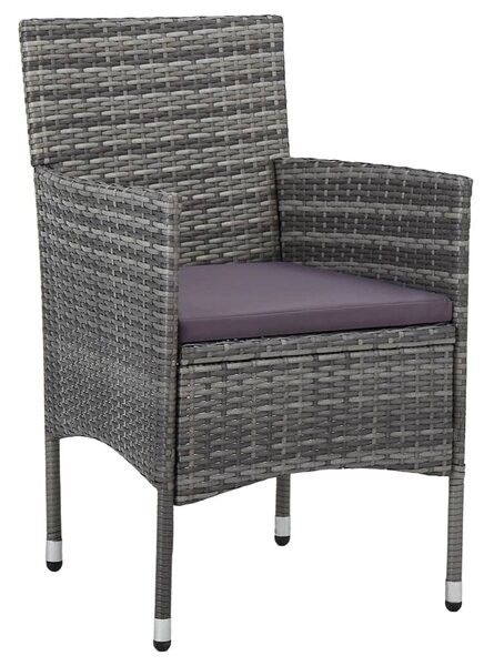 11 részes szürke polyrattan kerti étkezőgarnitúra