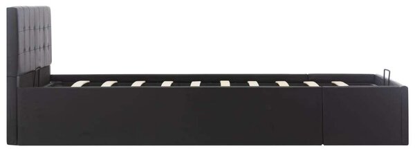 Modern Ágykeret - Fekete Műbőr - 120x200 cm