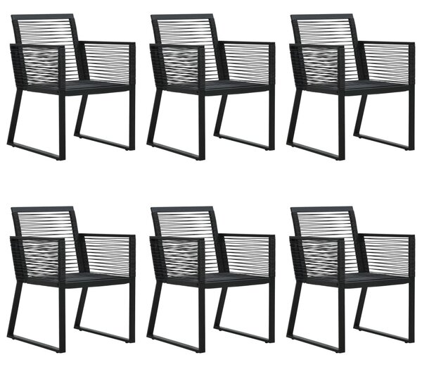 7 részes fekete PVC rattan kültéri étkezőgarnitúra