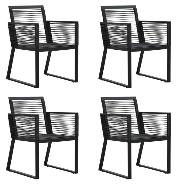 5 részes fekete PVC rattan kültéri étkezőgarnitúra