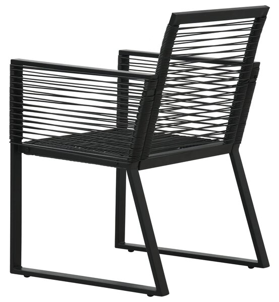 5 részes fekete PVC rattan kültéri étkezőgarnitúra