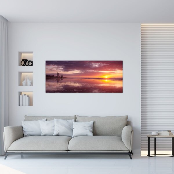 Kép - Strand naplementében (120x50 cm)