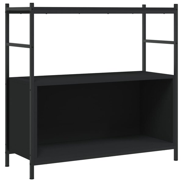 Fekete szerelt fa és vas könyvespolc 80 x 30 x 78,5 cm