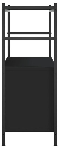 Fekete szerelt fa és vas könyvespolc 80 x 30 x 78,5 cm