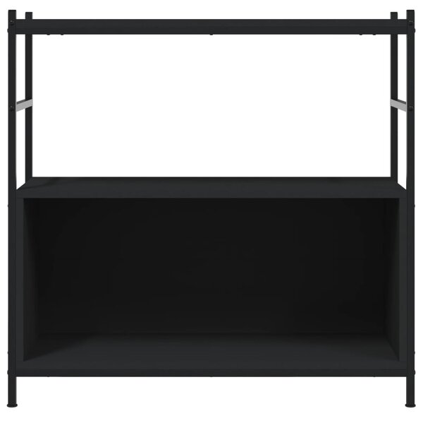 Fekete szerelt fa és vas könyvespolc 80 x 30 x 78,5 cm