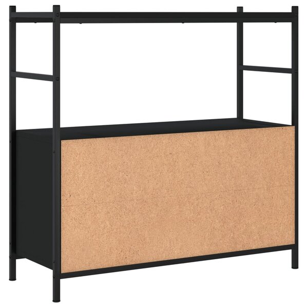 Fekete szerelt fa és vas könyvespolc 80 x 30 x 78,5 cm