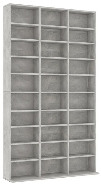 VidaXL betonszürke szerelt fa CD-szekrény 102 x 16 x 177,5 cm