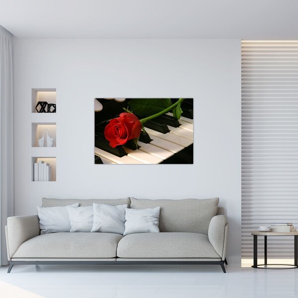 Kép - Zongora és rózsák (90x60 cm)