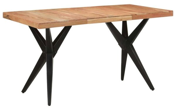 Fekete tömör akácfa étkezőasztal 140 x 70 x 76 cm