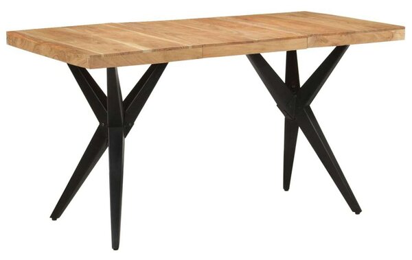 Fekete tömör akácfa étkezőasztal 140 x 70 x 76 cm
