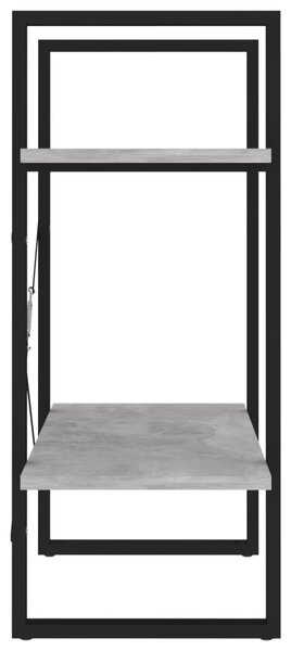 Kétszintes betonszürke szerelt fa könyvszekrény 60 x 30 x 70 cm