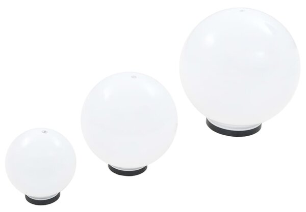 6 db-os LED gömblámpa-szett 20/30/40 cm PMMA