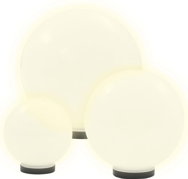 6 db-os LED gömblámpa-szett 20/30/40 cm PMMA