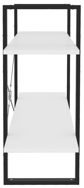 Kétszintes fehér szerelt fa könyvszekrény 100 x 30 x 70 cm