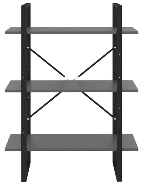 Szürke forgácslap könyvszekrény 80 x 30 x 105 cm