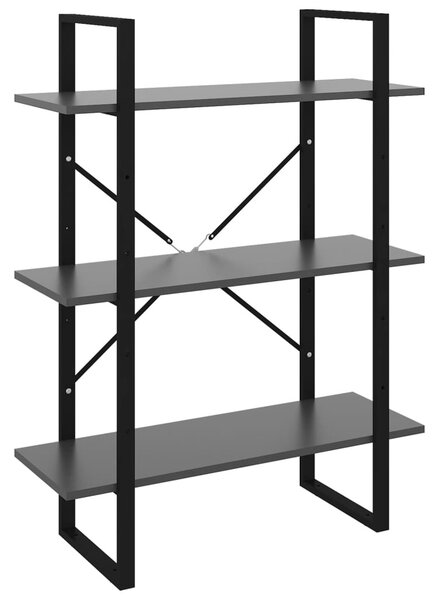 Szürke forgácslap könyvszekrény 80 x 30 x 105 cm