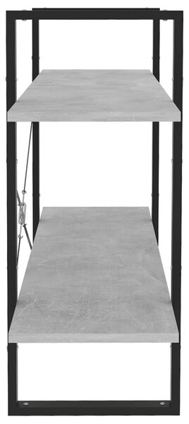 Kétszintes betonszürke szerelt fa könyvszekrény 100x30x70 cm