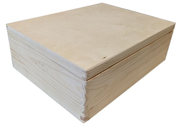 Fa doboz fedővel 40 x 30 x 13 cm