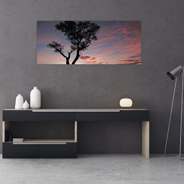 Kép - Fa és vöröses árnyalatok (120x50 cm)