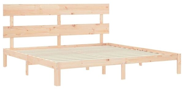 VidaXL tömör fa ágykeret fejtámlával 200 x 200 cm
