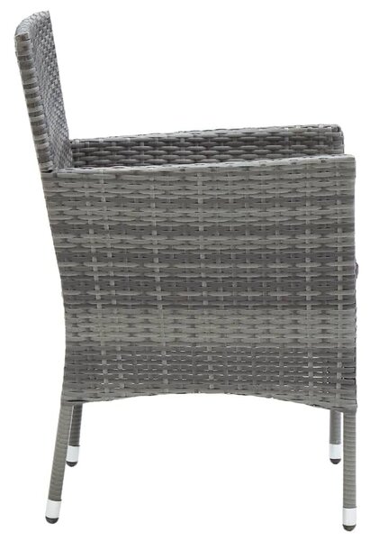 9 részes szürke polyrattan kerti étkezőgarnitúra párnákkal