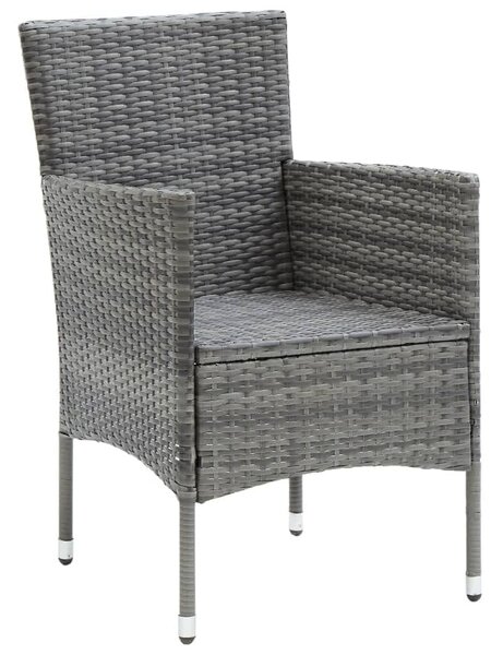 7 részes szürke polyrattan kerti étkezőgarnitúra párnákkal